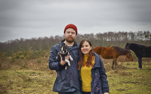 Laura and Lewis with dog