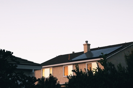 Solar panels on house